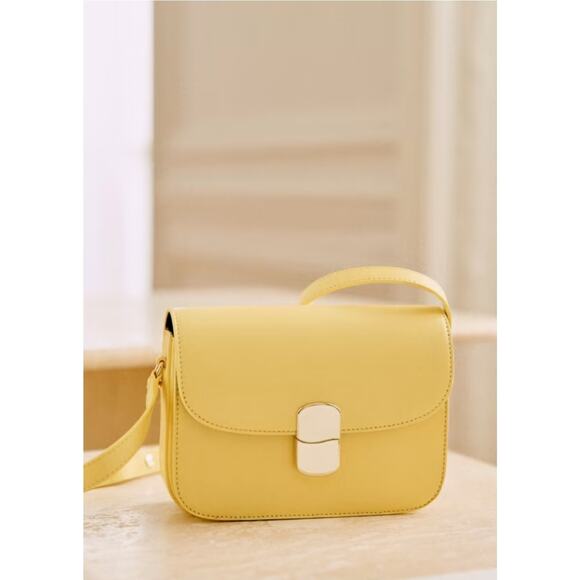 Nwt Sezane Mini Milo Classic Pastel Bag Smooth Yellow Smooth goatskin leather - Picture 1 of 10